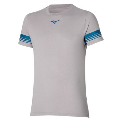 Camisa Mizuno Athletics Tee Hombre - Plateados - Chile M583TXWRKF